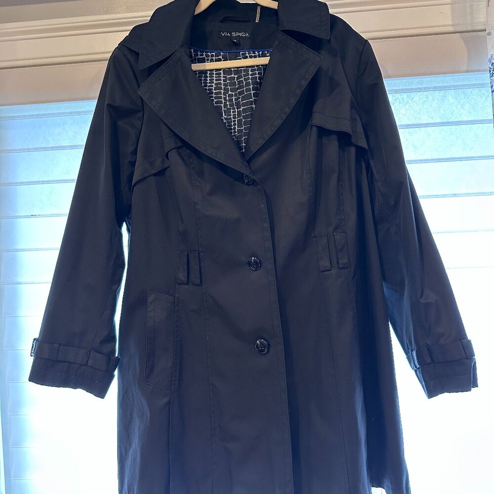 Via spiga water-resistant single breasted trench with hood